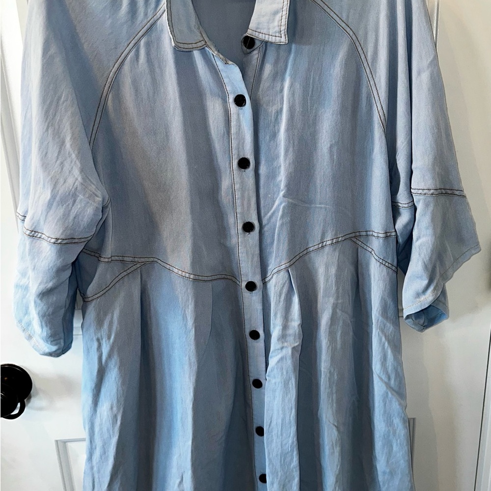 Umgee Light Blue Casual Button Down Shirt